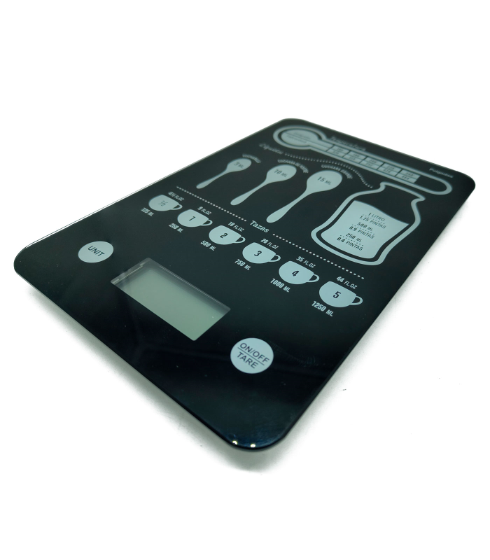 Tradineur - Bascula digital para cocina - Max 5 kg - Pantalla LCD - Batería Incluida - Botón Táctil - 23 x 15 cm - Modelo Aleatorio