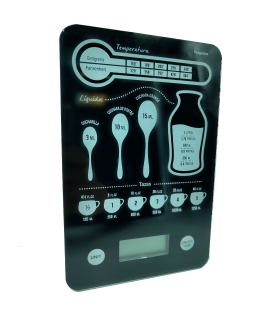 Tradineur - Bascula digital para cocina - Max 5 kg - Pantalla LCD - Batería Incluida - Botón Táctil - 23 x 15 cm - Modelo Aleatorio