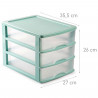 Tradineur - Cajonera de sobremesa - Fabricado en España - 3 Cajones Transparentes - Torre de almacenaje, armario, baño, oficina