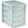Tradineur - Cajonera de sobremesa - Fabricado en España - 4 Cajones Transparentes - Torre de almacenaje, armario, baño, oficina
