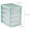 Tradineur - Cajonera de sobremesa - Fabricado en España - 4 Cajones Transparentes - Torre de almacenaje, armario, baño, oficina