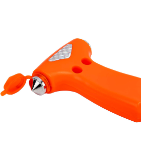 Martillo de emergencia para coche con cortacinturones, herramienta de escape, rompe cristales, ventanillas de automóviles, naranja, 13 x 7,3 cm