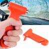 Tradineur - Martillo de emergencia para coche con cortacinturones, herramienta de escape, rompe cristales, ventanillas de automó