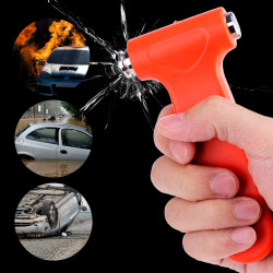 Tradineur - Martillo de emergencia para coche con cortacinturones, herramienta de escape, rompe cristales, ventanillas de automó