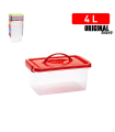 Plastic Forte - Caja de plástico con tapa de color surtido y asa, de 29  x 18,5  x 13 cm, 4 litrosl. Baúl con tapa para organización del hogar. Arcón de plástico para distintos usos