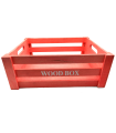 Tradineur - Caja de madera con asas "Wood Box" - Almacenamiento y organización - Caja Multiusos, Decoración, Herramientas, cocina, etc. - 38 x 28 x 15 cm - Color Rojo