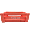 Tradineur - Caja de madera con asas "Wood Box" - Almacenamiento y organización - Caja Multiusos, Decoración, Herramientas, cocina, etc. - 30 x 20 x 11 cm - Color Rojo