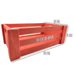 Tradineur - Caja de madera con asas "Wood Box" - Almacenamiento y organización - Caja Multiusos, Decoración, Herramientas, cocina, etc. - 26 x 16 x 9 cm - Color Rojo