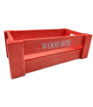 Tradineur - Caja de madera con asas "Wood Box" - Almacenamiento y organización - Caja Multiusos, Decoración, Herramientas, cocina, etc. - 22 x 12 x 7 cm - Color Rojo