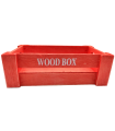 Tradineur - Caja de madera con asas "Wood Box" - Almacenamiento y organización - Caja Multiusos, Decoración, Herramientas, cocina, etc. - 22 x 12 x 7 cm - Color Rojo