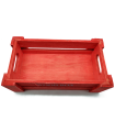 Tradineur - Caja de madera con asas "Wood Box" - Almacenamiento y organización - Caja Multiusos, Decoración, Herramientas, cocina, etc. - 22 x 12 x 7 cm - Color Rojo