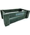 Tradineur - Caja de madera con asas "Wood Box" - Almacenamiento y organización - Caja Multiusos, Decoración, Herramientas, cocina, etc. - 22 x 12 x 7 cm - Color Gris