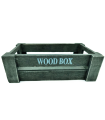 Tradineur - Caja de madera con asas "Wood Box" - Almacenamiento y organización - Caja Multiusos, Decoración, Herramientas, cocina, etc. - 22 x 12 x 7 cm - Color Gris