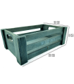 Tradineur - Caja de madera con asas "Wood Box" - Almacenamiento y organización - Caja Multiusos, Decoración, Herramientas, cocina, etc. - 26 x 16 x 9 cm - Color Gris Azulado