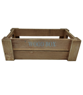 Tradineur - Caja de madera con asas "Wood Box" - Almacenamiento y organización - Caja Multiusos, Decoración, Herramientas, cocina, etc. - 22 x 12 x 7 cm - Color Marrón