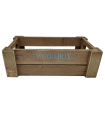 Tradineur - Caja de madera con asas "Wood Box" - Almacenamiento y organización - Caja Multiusos, Decoración, Herramientas, cocina, etc. - 22 x 12 x 7 cm - Color Marrón