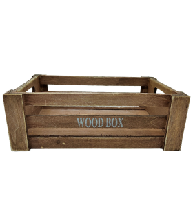 Tradineur - Caja de madera con asas "Wood Box" - Almacenamiento y organización - Caja Multiusos, Decoración, Herramientas, cocina, etc. - 26 x 16 x 9 cm - Color Marrón