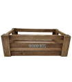 Tradineur - Caja de madera con asas "Wood Box" - Almacenamiento y organización - Caja Multiusos, Decoración, Herramientas, cocina, etc. - 26 x 16 x 9 cm - Color Marrón