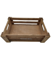 Tradineur - Caja de madera con asas "Wood Box" - Almacenamiento y organización - Caja Multiusos, Decoración, Herramientas, cocina, etc. - 26 x 16 x 9 cm - Color Marrón