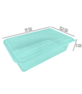 Tradineur - Recipiente transparente para fiambre Nº 2 - Fabricado en Plástico - Almacenamiento de alimentos - Cierre Hermético - 5 x 22 x 13 cm