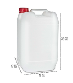 Tradineur - Garrafa Cuadrada - Fabricado en plástico - Apto para uso alimentario - ideal para almacenar y transportar agua, bebidas, líquidos - 10 Litros