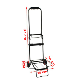 Tradineur - Carro portamaletas Plegable - Fabricado de Acero con 2 Ruedas - Carrito de Mano para Viajes con Pulpo elástico - 87 x 30 x 34 cm - Color Aleatorio