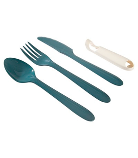 Tradineur - Set de cubiertos de plástico - Incluye 3 conjuntos de tenedor, cuchara y cuchillo - Fácil limpieza - Longitud de 18,5 cm