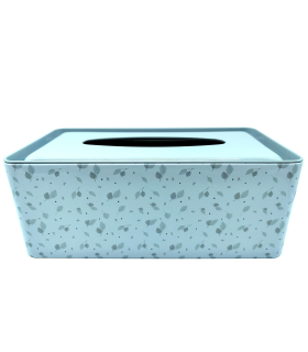 Tradineur - Caja de pañuelo de metal - Diseño Hoja - Ideal para su uso en el baño, el dormitorio, la sala de estar, la oficina - 24 x 13 x 9 cm