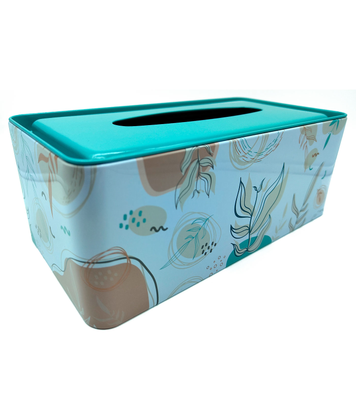 Tradineur - Caja de pañuelo de metal - Diseño Ramas - Ideal para su uso en el baño, el dormitorio, la sala de estar, la oficina - 24 x 13 x 9 cm