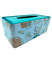 Tradineur - Caja de pañuelo de metal - Diseño Ramas - Ideal para su uso en el baño, el dormitorio, la sala de estar, la oficina - 24 x 13 x 9 cm