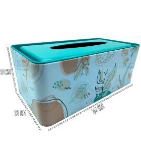 Tradineur - Caja de pañuelo de metal - Diseño Ramas - Ideal para su uso en el baño, el dormitorio, la sala de estar, la oficina - 24 x 13 x 9 cm