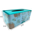 Tradineur - Caja de pañuelo de metal - Diseño Ramas - Ideal para su uso en el baño, el dormitorio, la sala de estar, la oficina - 24 x 13 x 9 cm