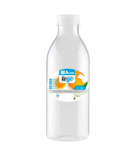 Tradineur - Pack de 12 botellas de plástico con tapa - Ideal para la conservación de tus alimentos - Capacidad de 0,75 Litros - 22 x 7,5 cm