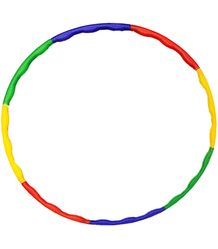 Tradineur - Hula hoop desmontable de plástico, aro de ejercicio, entrenamiento deportivo, niños y adultos, perder peso, uso doméstico (Ø 73 cm, multicolor)