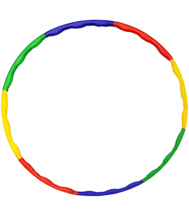 Tradineur - Hula hoop desmontable de plástico, aro de ejercicio, entrenamiento deportivo, niños y adultos, perder peso, uso doméstico (Ø 73 cm, multicolor)