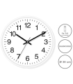 Tradineur - Reloj redondo de pared, silencioso, números grandes, plástico, diseño clásico, sala de estar, cocina, dormitorio, oficina, Ø 30 cm, color aleatorio