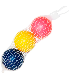 Tradineur - Set de 3 pelotas de goma para palas de playa, diámetro 4 cm, bolas de repuesto actividades al aire libre, colores aleatorios