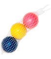 Tradineur - Set de 3 pelotas de goma para palas de playa, diámetro 4 cm, bolas de repuesto actividades al aire libre, colores aleatorios