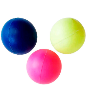 Tradineur - Set de 3 pelotas de goma para palas de playa, diámetro 4 cm, bolas de repuesto actividades al aire libre, colores aleatorios