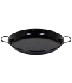 Tradineur - Paellera valenciana esmaltada, cocinar arroces, apta para gas, vitrocerámica, cocina eléctrica y lavavajillas (Negro, Ø 32 cm)