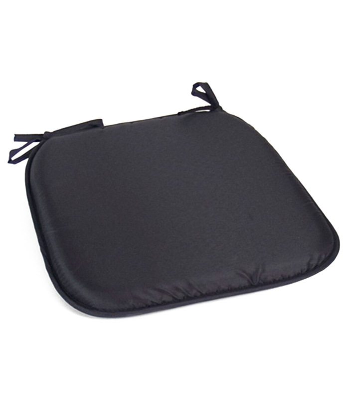 Tradineur - Cojín para sillas - Fabricado 100% Poliéster - Fácil de limpiar y Comodidad ergonómica - 39 x 39 x 3 cm - Color Negro