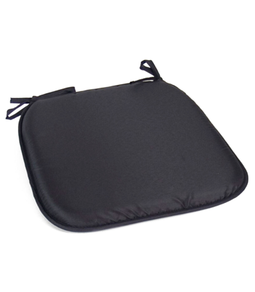 Tradineur - Cojín para sillas - Fabricado 100% Poliéster - Fácil de limpiar y Comodidad ergonómica - 39 x 39 x 3 cm - Color Negro