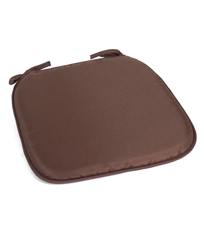 Tradineur - Cojín para sillas - Fabricado 100% Poliéster - Fácil de limpiar y Comodidad ergonómica - 39 x 39 x 3 cm - Color Marrón Café