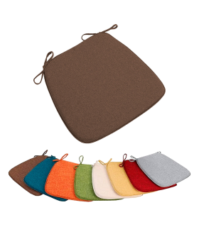 Tradineur - Cojín para sillas - Fabricado 100% Poliéster - Fácil de limpiar y Comodidad ergonómica - 39 x 39 x 3 cm - Color Marrón Café