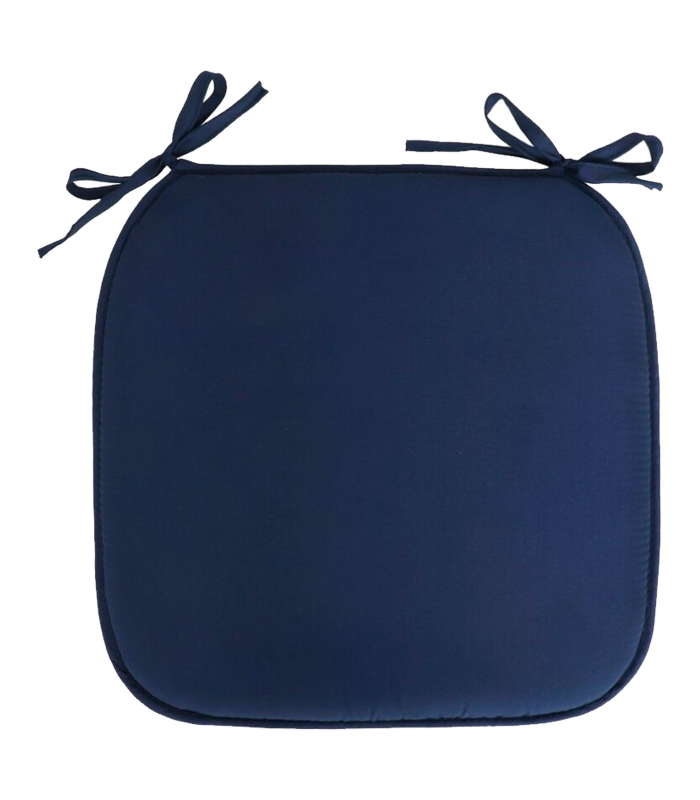 Tradineur - Cojín para sillas - Fabricado 100% Poliéster - Fácil de limpiar y Comodidad ergonómica - 39 x 39 x 3 cm - Color Azul Marino