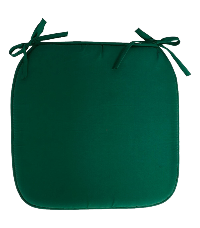 Tradineur - Cojín para sillas - Fabricado 100% Poliéster - Fácil de limpiar y Comodidad ergonómica - 39 x 39 x 3 cm - Color Verde Oscuro