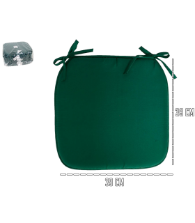 Tradineur - Cojín para sillas - Fabricado 100% Poliéster - Fácil de limpiar y Comodidad ergonómica - 39 x 39 x 3 cm - Color Verde Oscuro