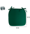 Tradineur - Cojín para sillas - Fabricado 100% Poliéster - Fácil de limpiar y Comodidad ergonómica - 39 x 39 x 3 cm - Color Verde Oscuro