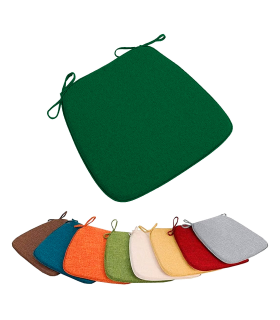 Tradineur - Cojín para sillas - Fabricado 100% Poliéster - Fácil de limpiar y Comodidad ergonómica - 39 x 39 x 3 cm - Color Verde Oscuro