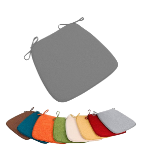 Tradineur - Cojín para sillas - Fabricado 100% Poliéster - Fácil de limpiar y Comodidad ergonómica - 39 x 39 x 3 cm - Color Gris